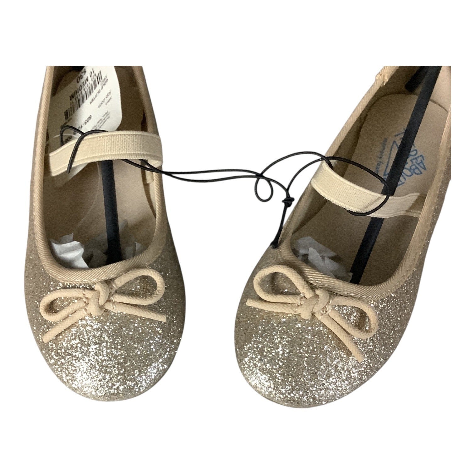 Thereabouts Lil Lexi Toddler Girls Gold Glitter Ballet Flats 2 Sizes Available