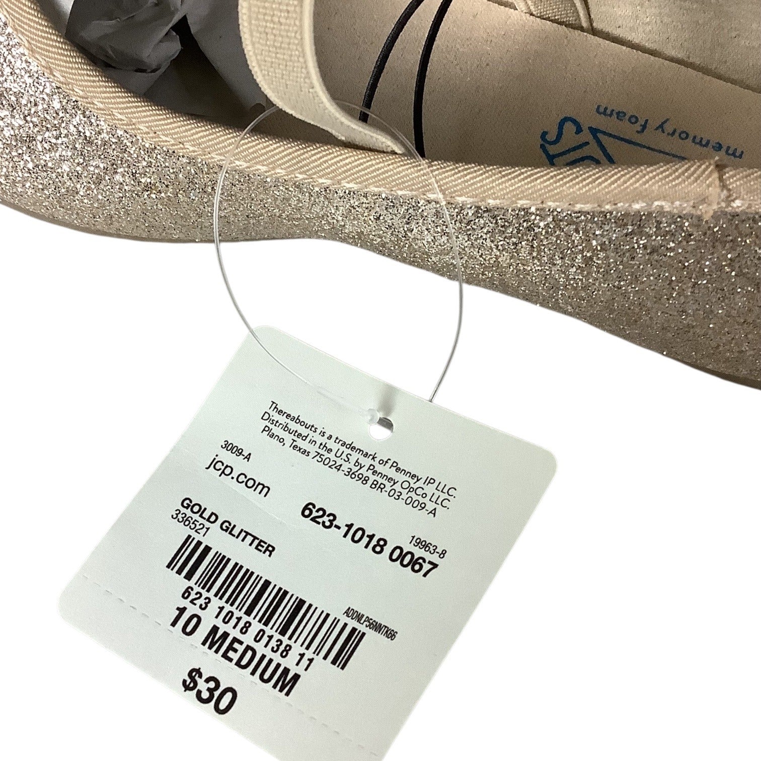 Thereabouts Lil Lexi Toddler Girls Gold Glitter Ballet Flats 2 Sizes Available