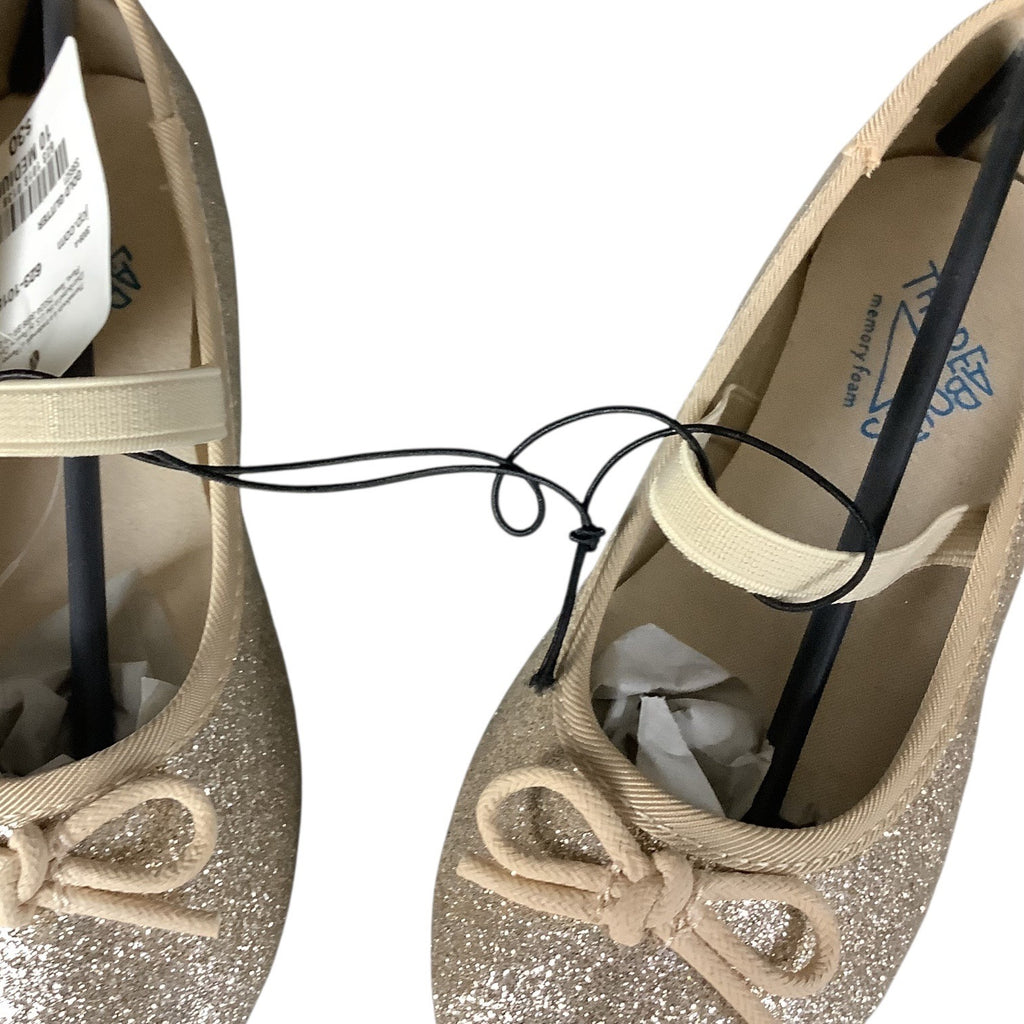 Thereabouts Lil Lexi Toddler Girls Gold Glitter Ballet Flats 2 Sizes Available