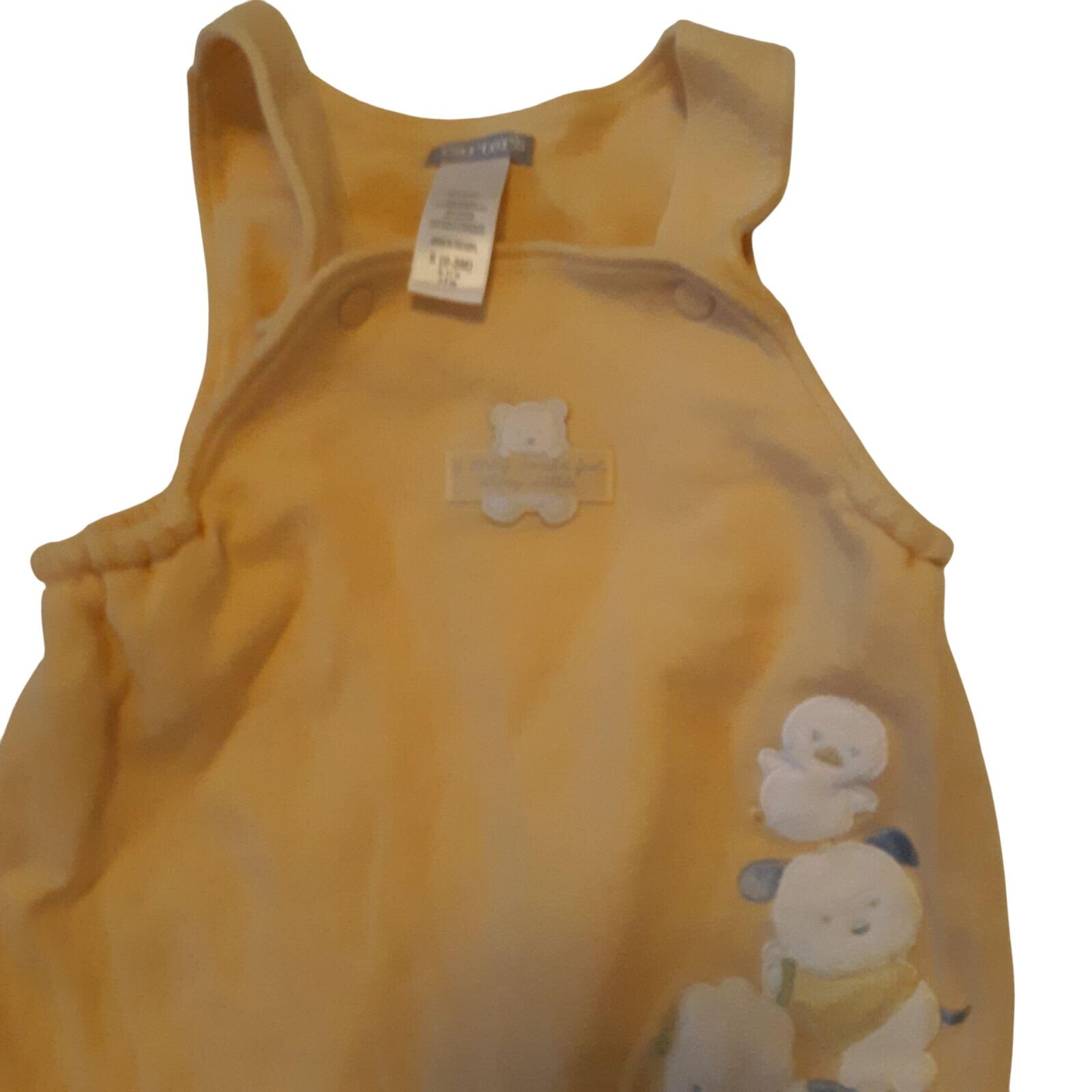Carters Baby Girl One Piece Pajamas S 0-3M Yellow & White Animal Design Cotton