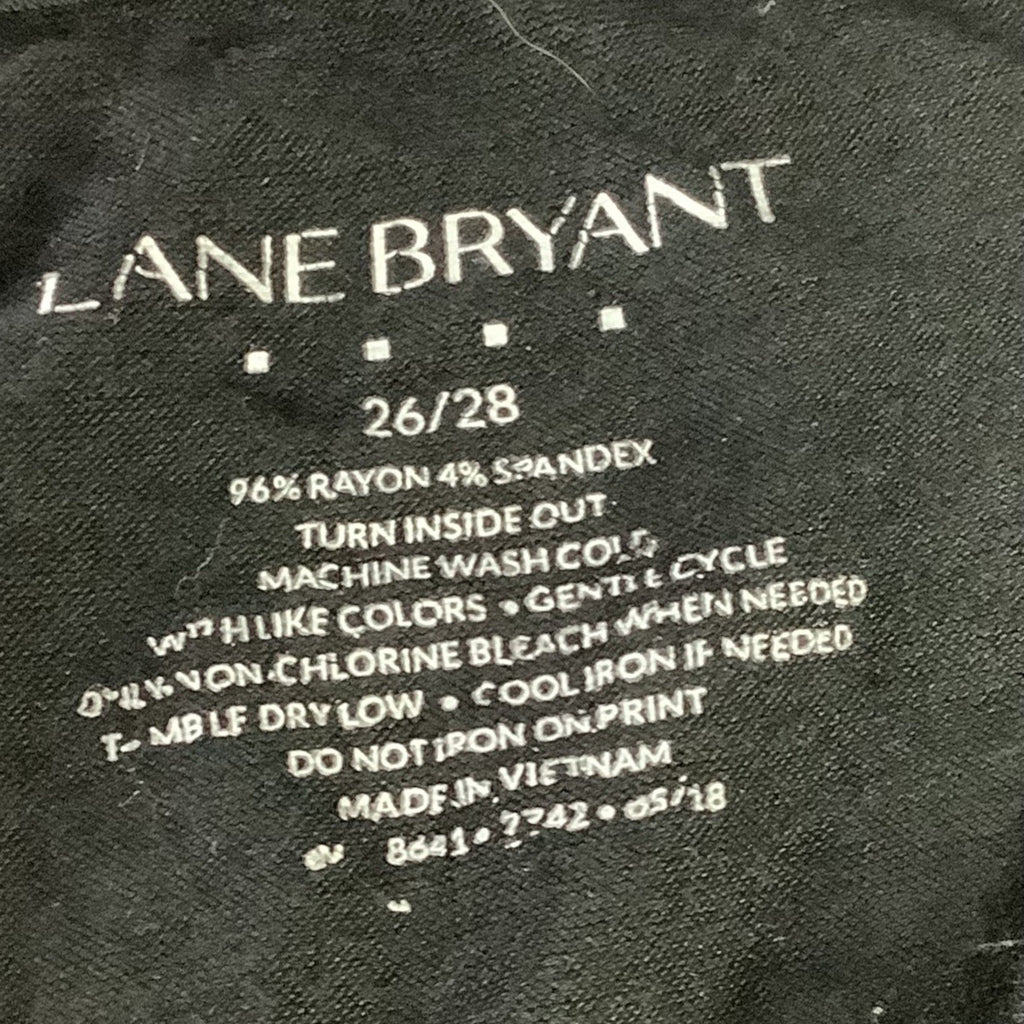 Lane Bryant Womens Graphic V-Neck T-Shirt Sz 26/28 Take Me To Paris Black Gold