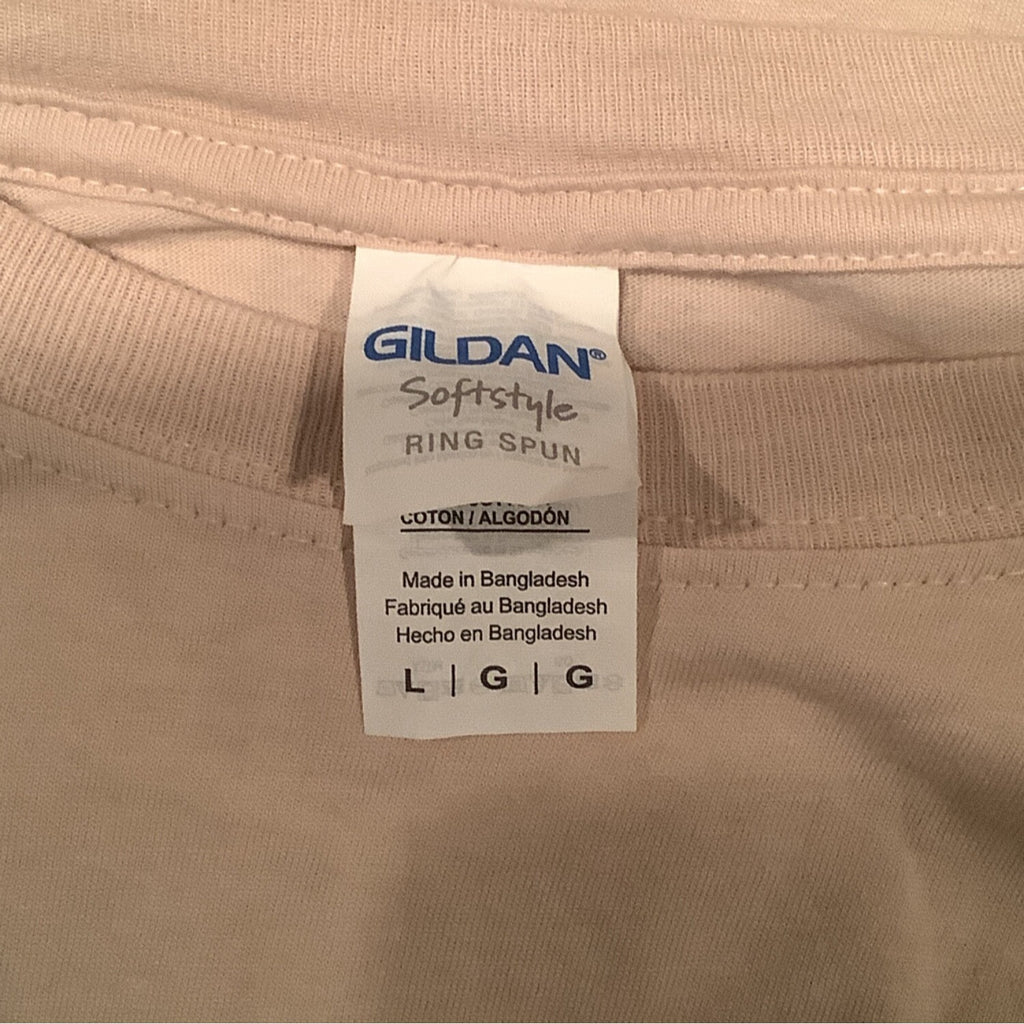 DCS 2021 On Mission Gildan Cream Graphic T-Shirt Size Large Softstyle Cotton