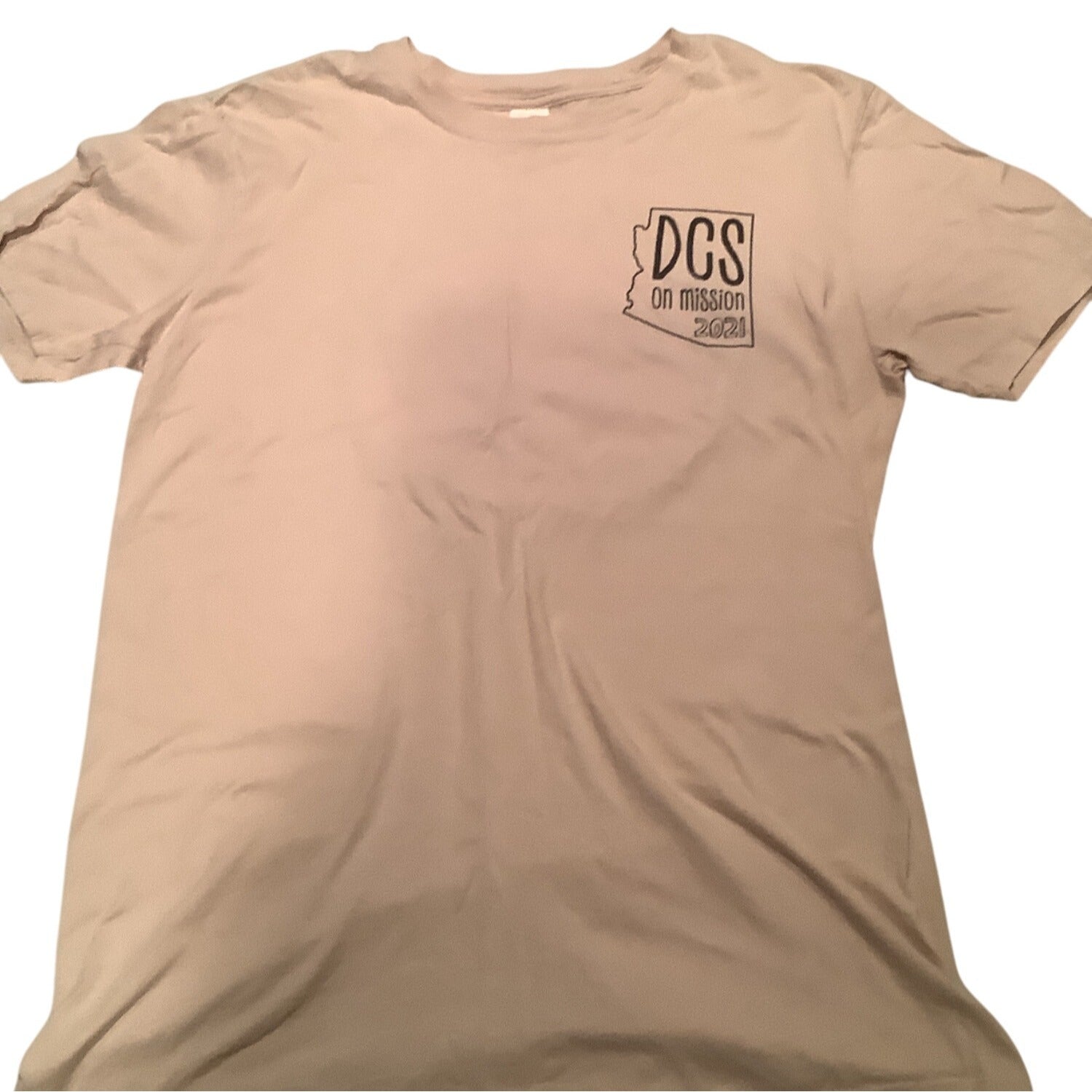 DCS 2021 On Mission Gildan Cream Graphic T-Shirt Size Large Softstyle Cotton