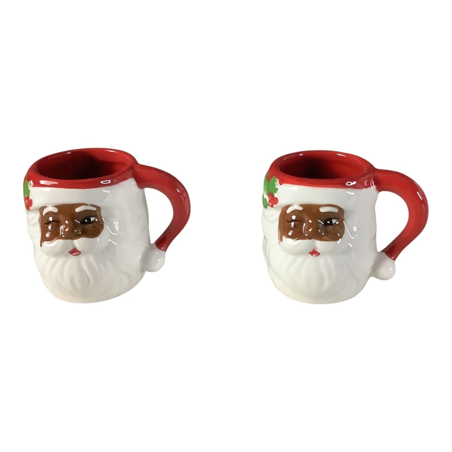 Lang Christmas Black Santa Claus Espresso Mug Set Of 2 Dishwasher Microwave Safe