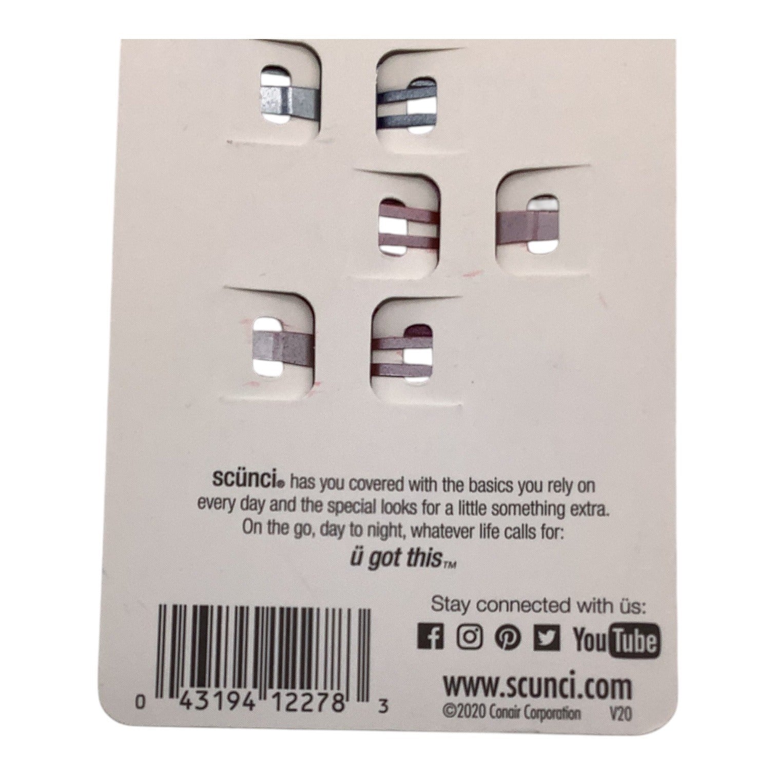 Scunci U Got This Red White Blue Hair Snap Clips Assorted Colors 5 Pcs 12278