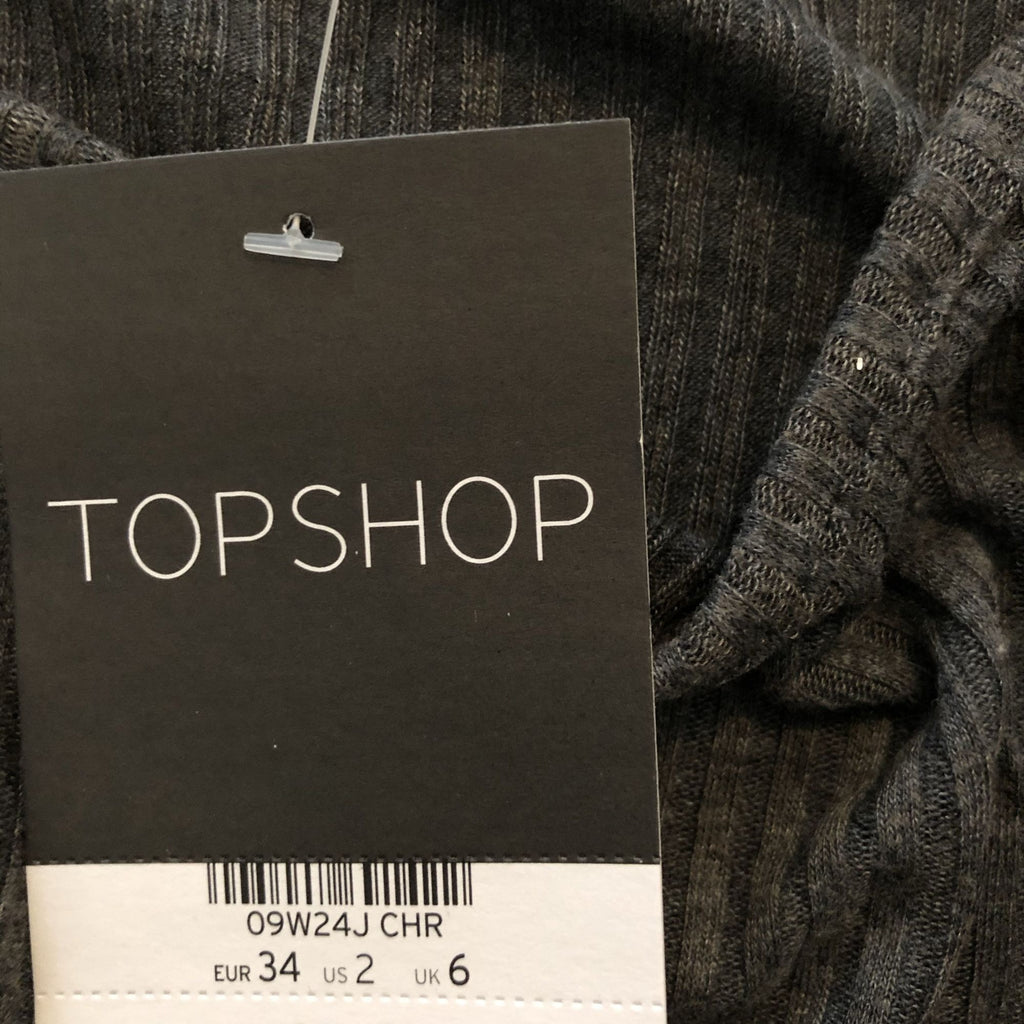 TopShop Crop Top Shirt Fitted Stretch Short Sleeve Casual NWT