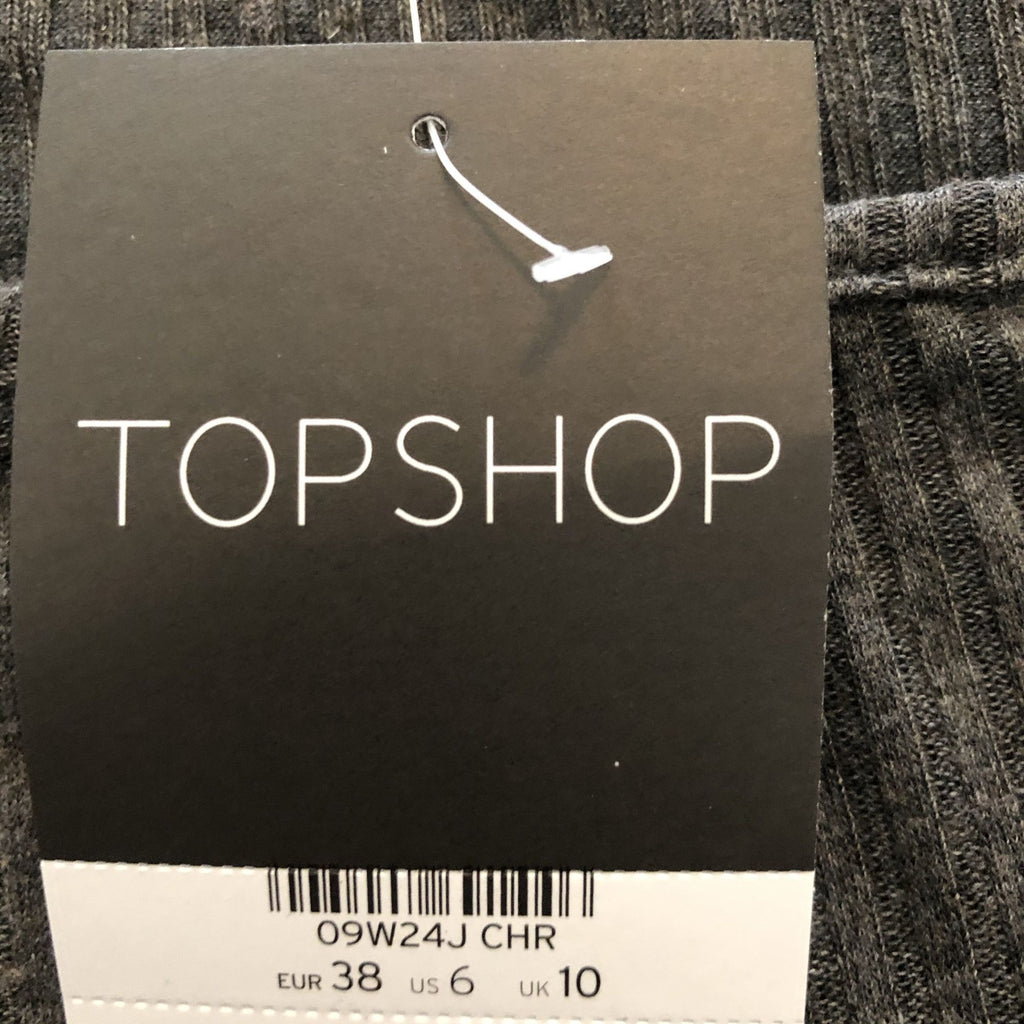 TopShop Crop Top Shirt Fitted Stretch Short Sleeve Casual NWT