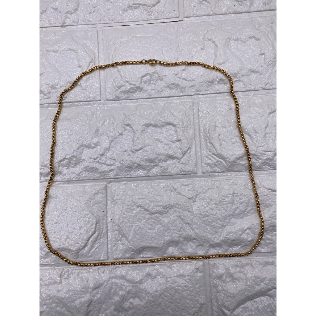 Corn Chain Titanium Steel Necklace Gold Tone Unisex Fashion Jewelry