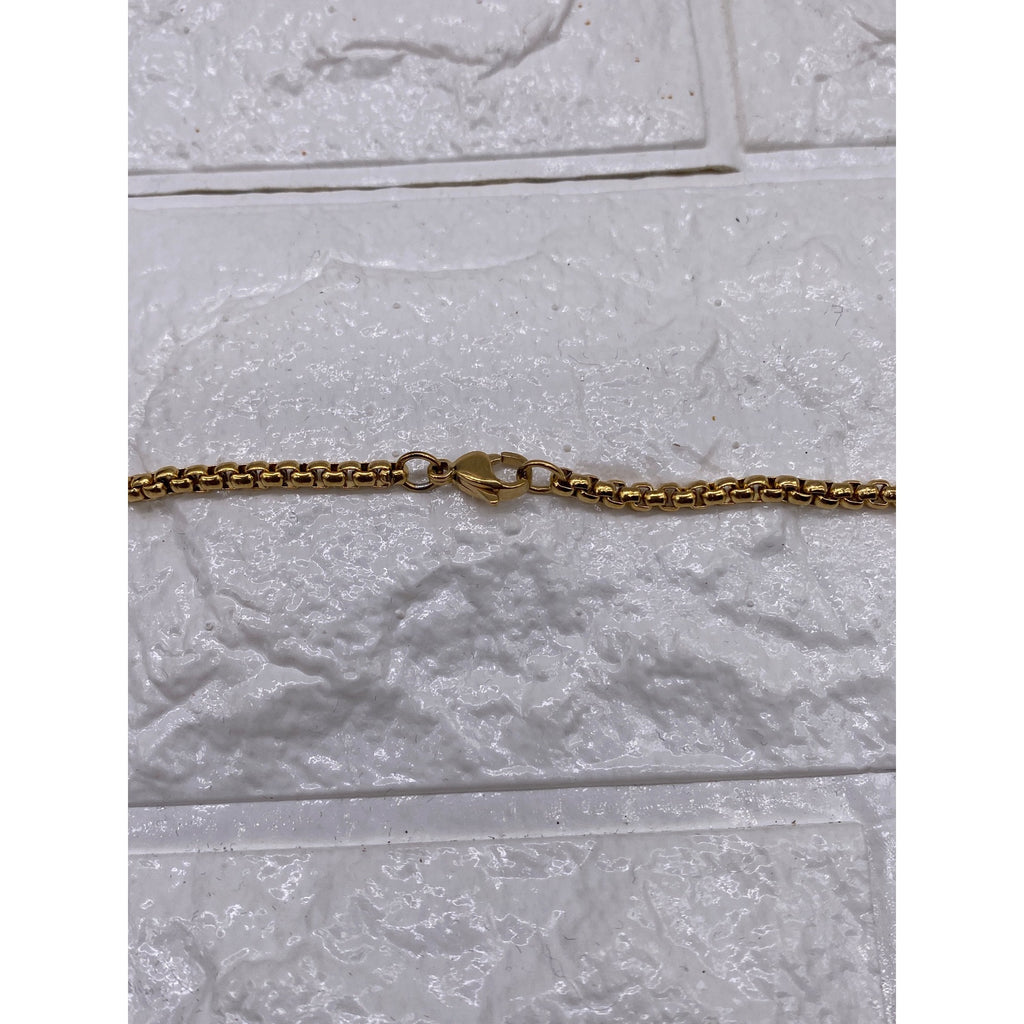 Corn Chain Titanium Steel Necklace Gold Tone Unisex Fashion Jewelry