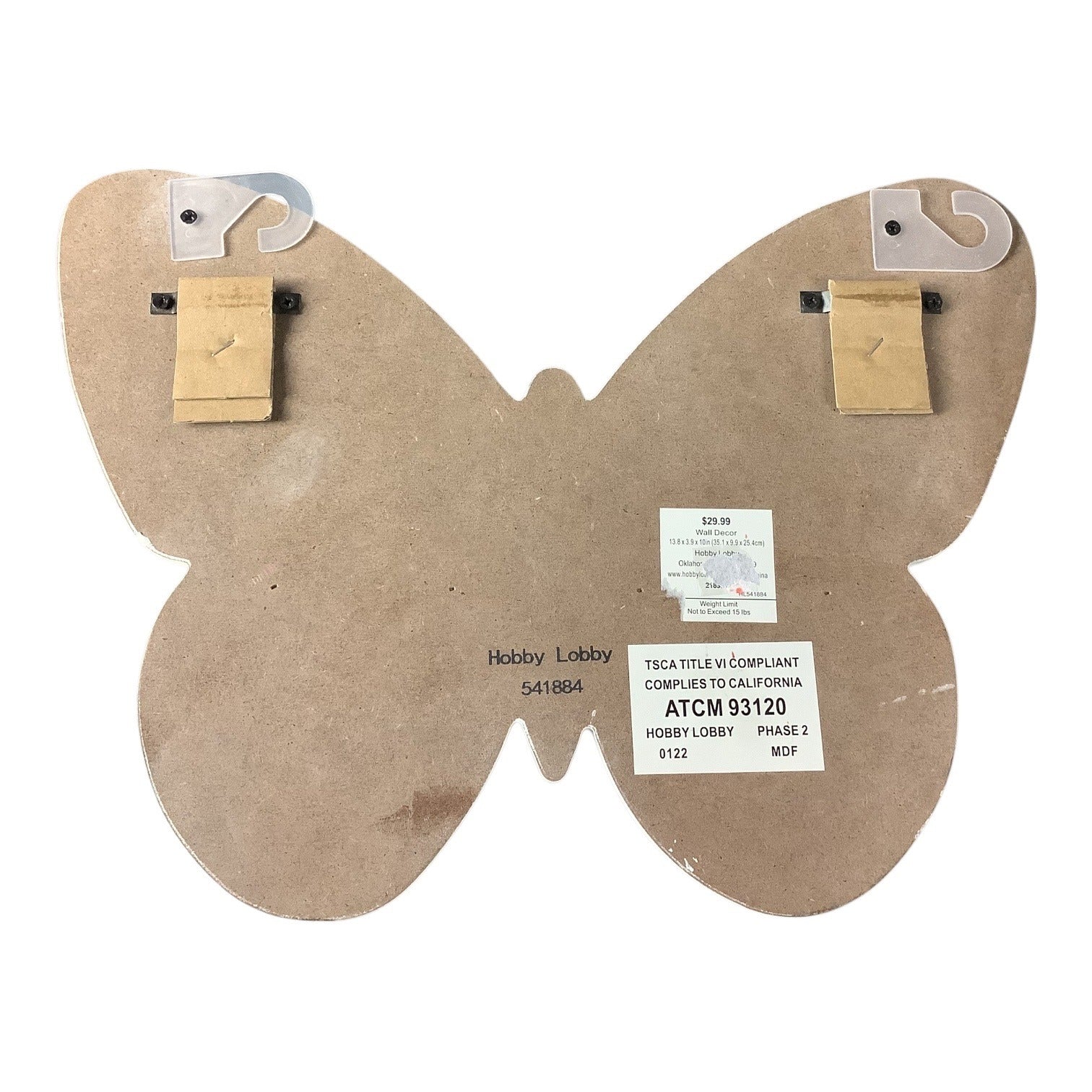 White Wooden Butterfly Wall Shelf Set Of 2 For Nursery Room Or Kids Decor Display