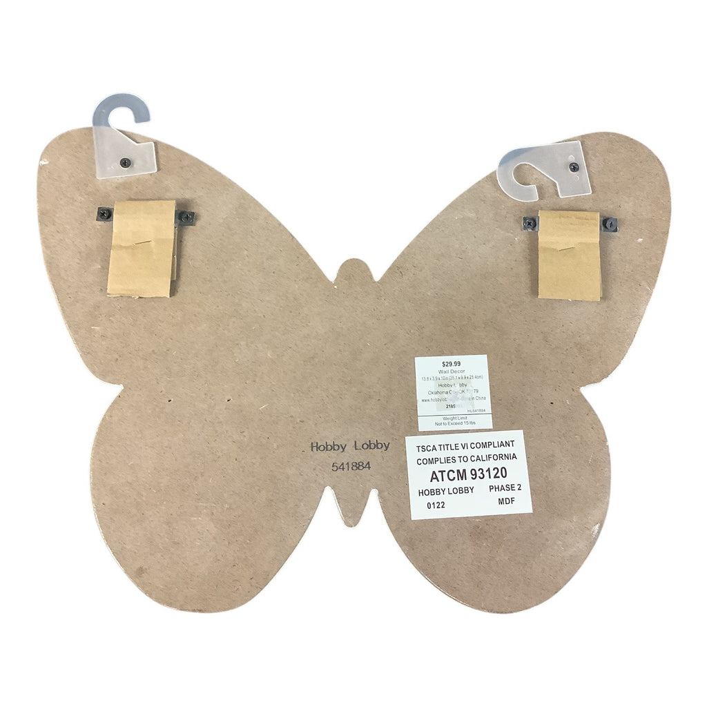 White Wooden Butterfly Wall Shelf Set Of 2 For Nursery Room Or Kids Decor Display