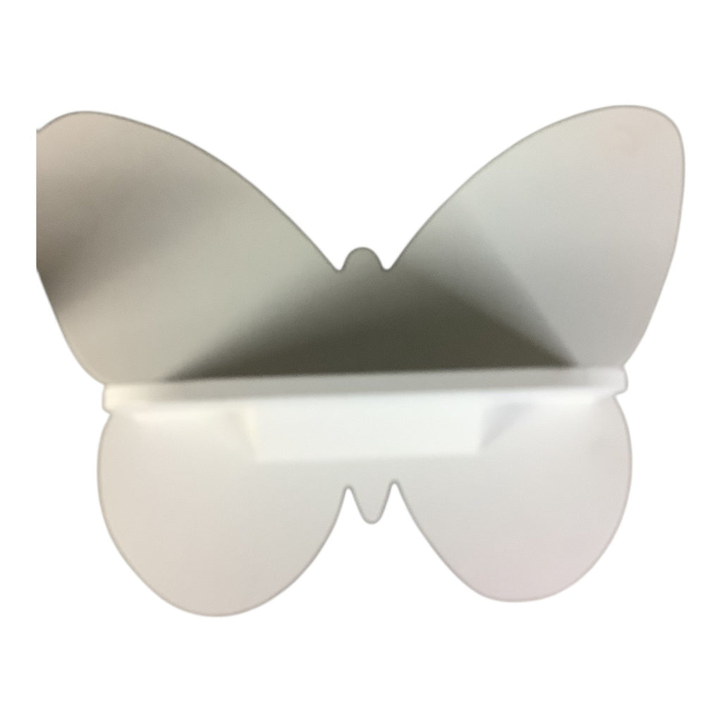 White Wooden Butterfly Wall Shelf Set Of 2 For Nursery Room Or Kids Decor Display
