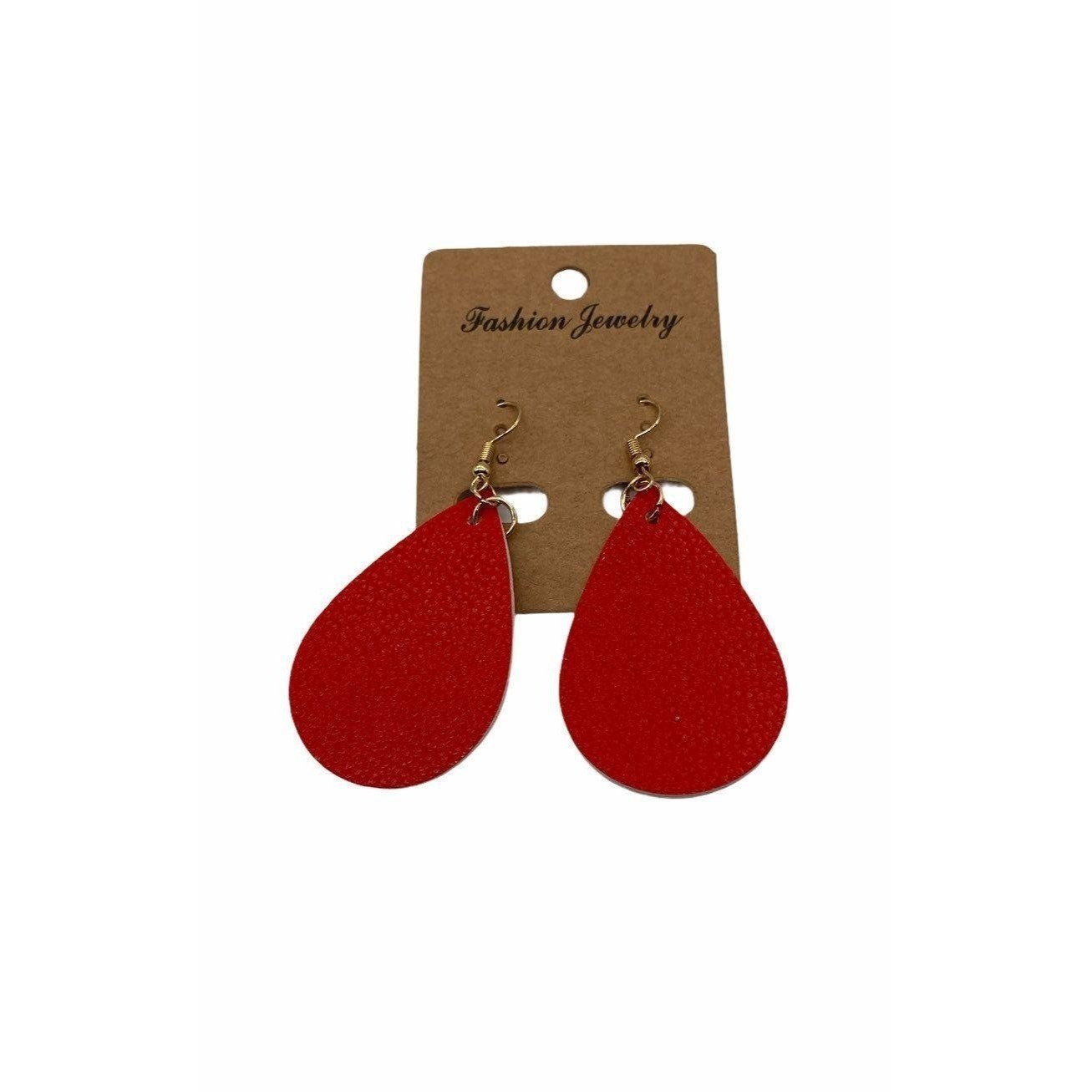 Red Teardrop Fashion Jewelry Earrings Lightweight Gold Hooks For Women