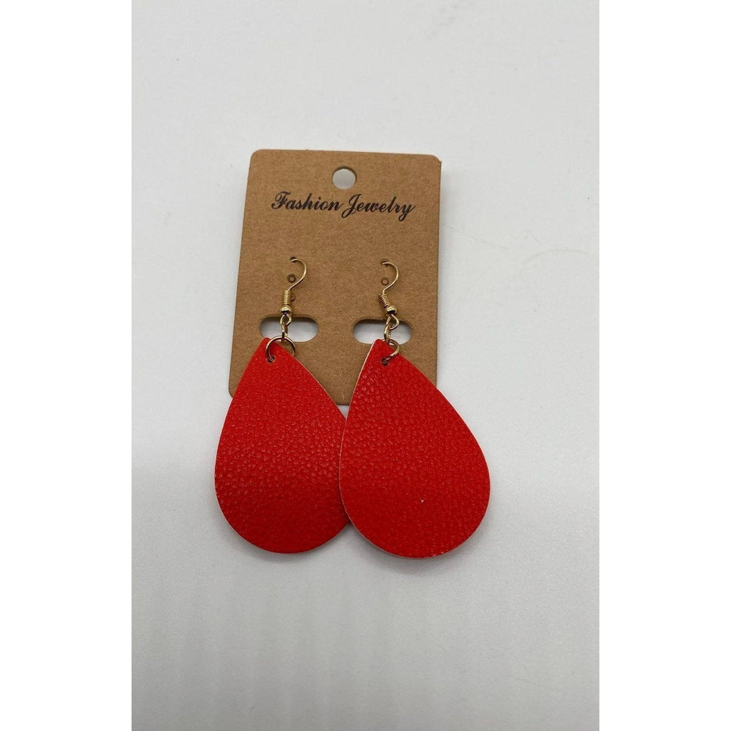 Red Teardrop Fashion Jewelry Earrings Lightweight Gold Hooks For Women