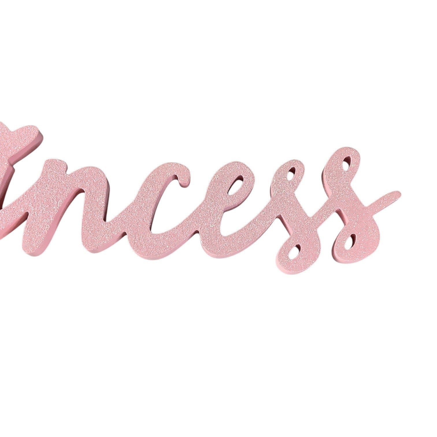 Pink Glitter Princess Wall Decor Sign Glittered Lettering For Home Girls Room Decor