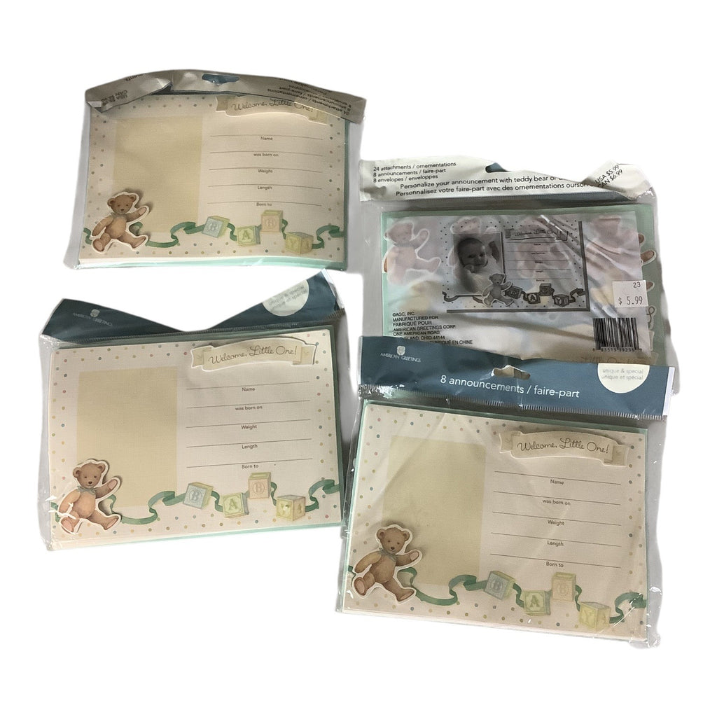 American Greetings Welcome Little One Baby Birth Announcement Kits 4 Packs