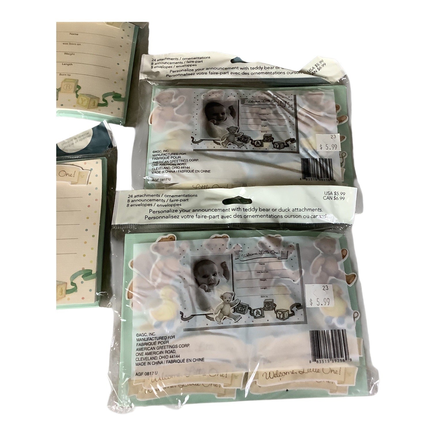 American Greetings Welcome Little One Baby Birth Announcement Kits 4 Packs