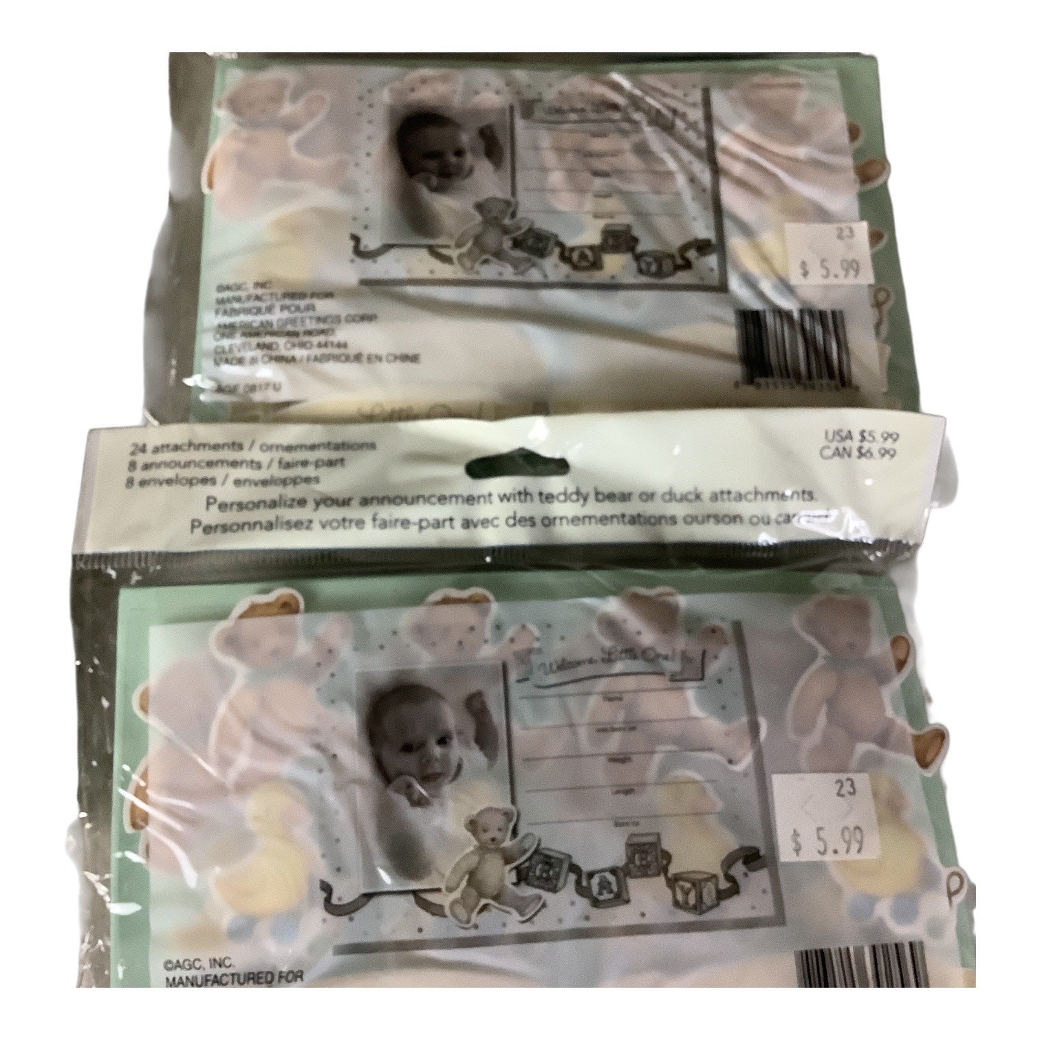 American Greetings Welcome Little One Baby Birth Announcement Kits 4 Packs