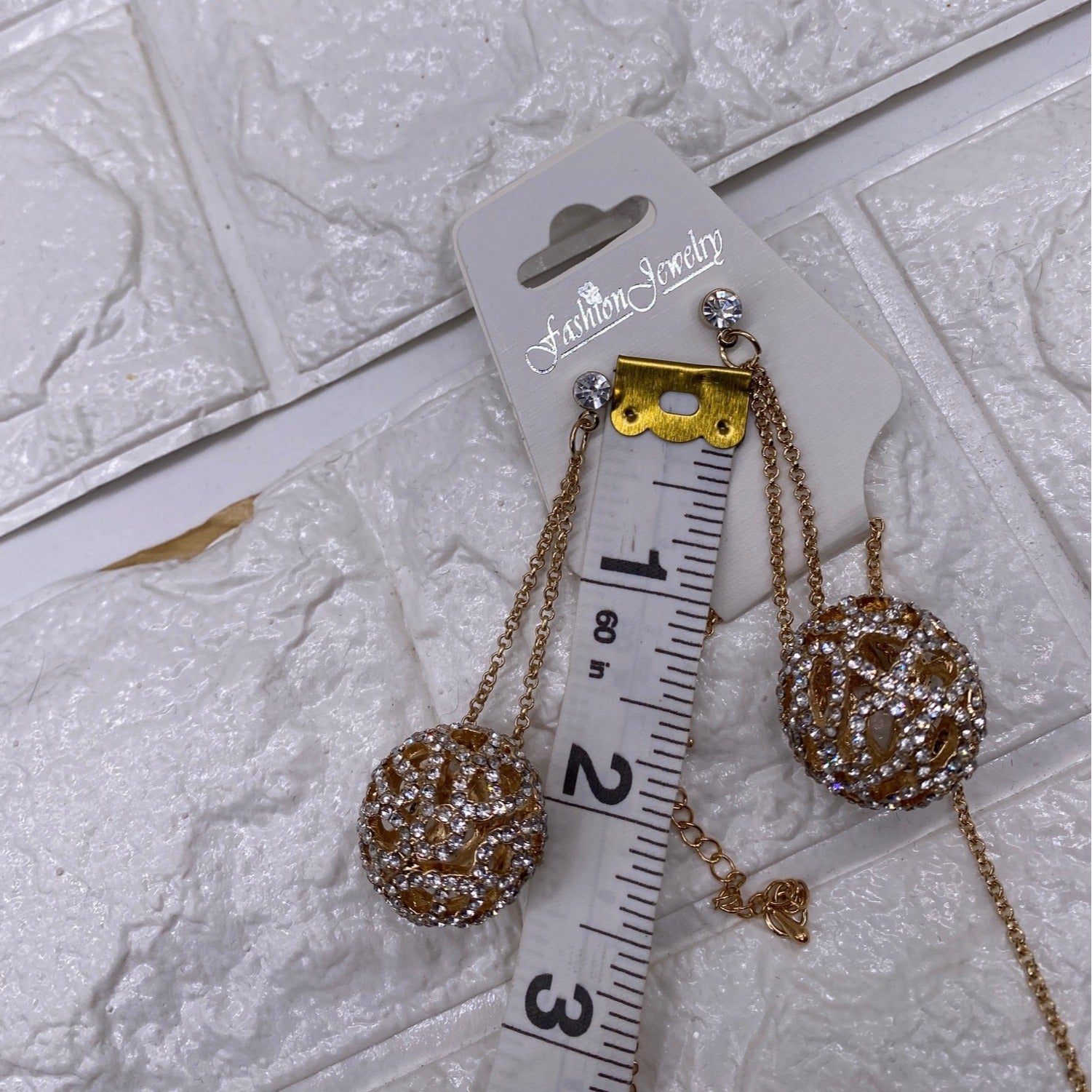 Fashion Jewelry Women’s Necklace Set Gold Plated Rhinestones Earrings & Ring