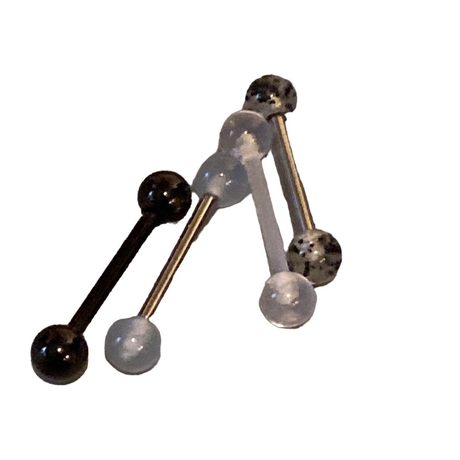 14g Surgical Steel Tongue Rings Body Piercing Jewelry Unisex 4pcs Multicolor 4 Pcs