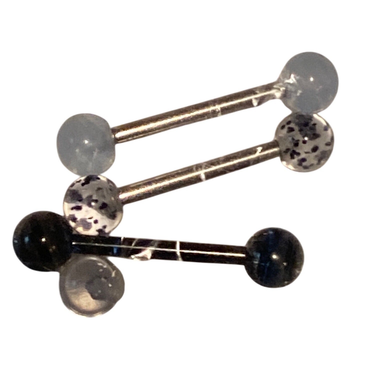 14g Surgical Steel Tongue Rings Body Piercing Jewelry Unisex 4pcs Multicolor 4 Pcs