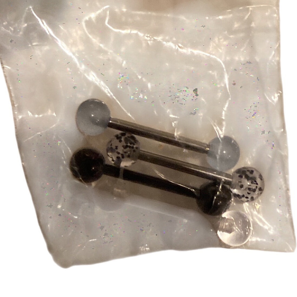 14g Surgical Steel Tongue Rings Body Piercing Jewelry Unisex 4pcs Multicolor 4 Pcs