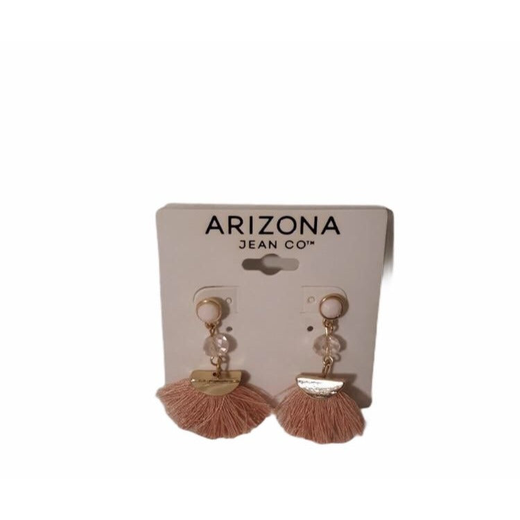 Arizona Jean Co Women's Tassel Drop Earrings With Gold & Crystal Accents Fringe
