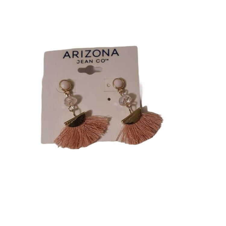 Arizona Jean Co Women's Tassel Drop Earrings With Gold & Crystal Accents Fringe