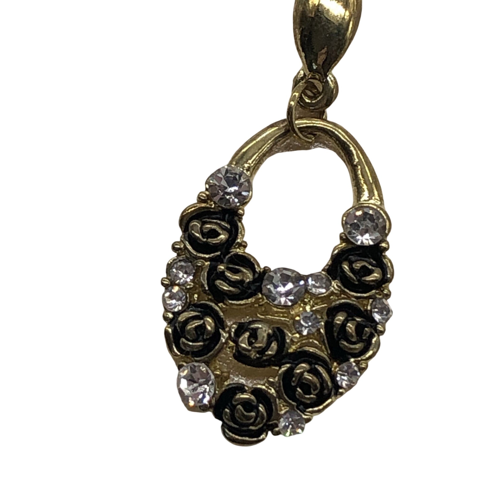 Sparkle Floral Drop Earrings W/ Rhinestone Accents Multicolor For Women's Dangle