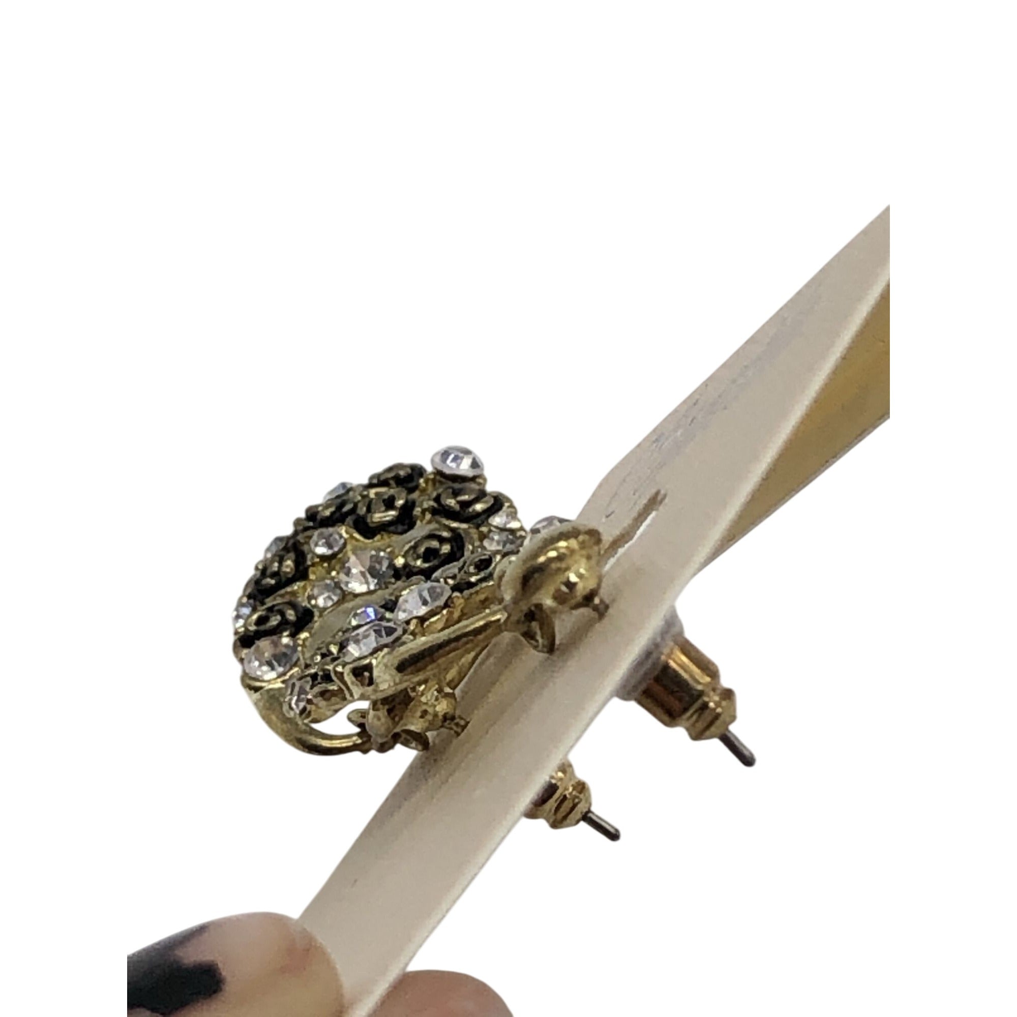 Sparkle Floral Drop Earrings W/ Rhinestone Accents Multicolor For Women's Dangle