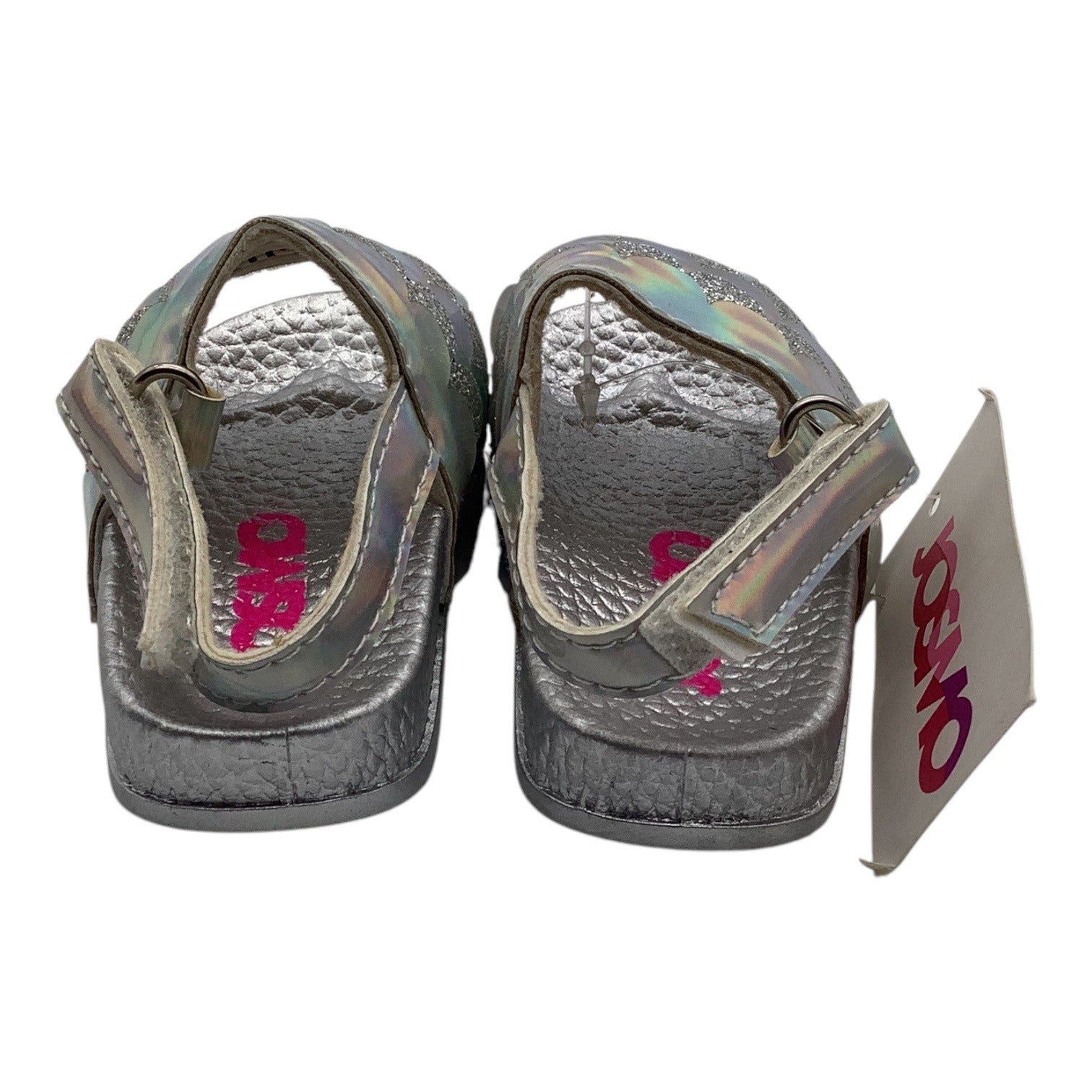 Josmo Baby Girls Silver Glitter Fish Scales Sandals Size 1 Adjustable Strap