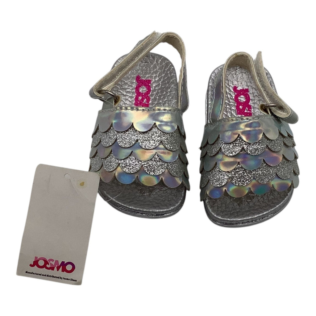 Josmo Baby Girls Silver Glitter Fish Scales Sandals Size 1 Adjustable Strap