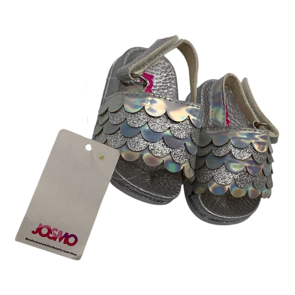Josmo Baby Girls Silver Glitter Fish Scales Sandals Size 1 Adjustable Strap