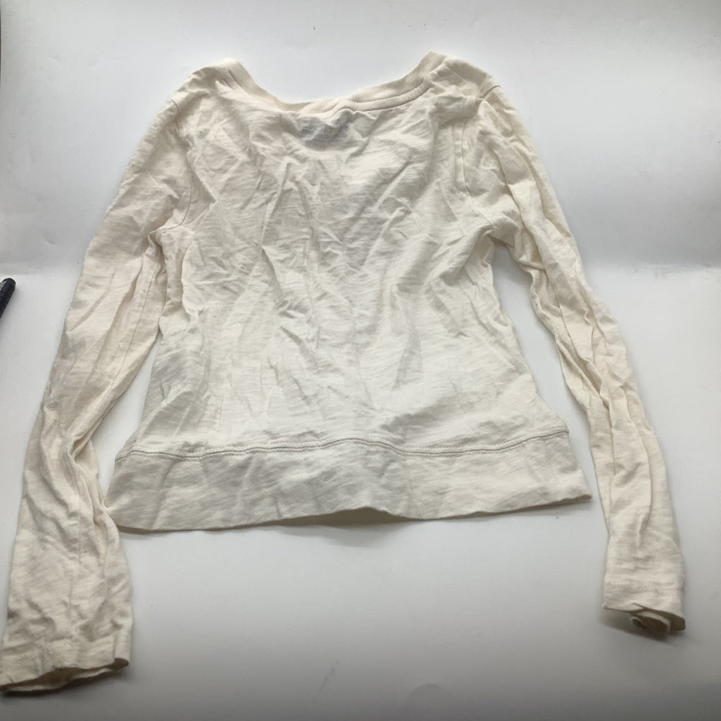 Basic Editions Girls White Shirt With Embellished Flowers Size M 7/8