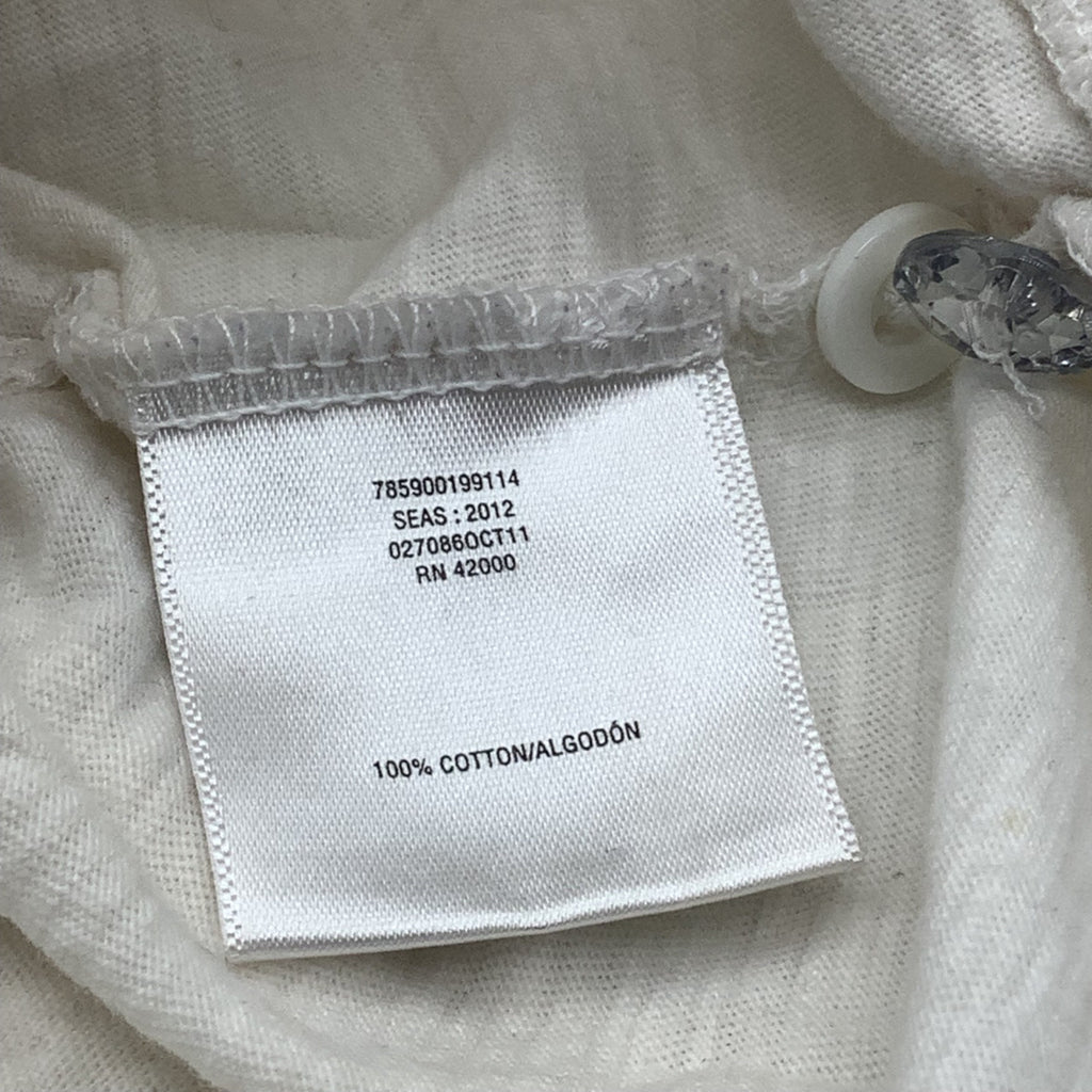 Basic Editions Girls White Shirt With Embellished Flowers Size M 7/8