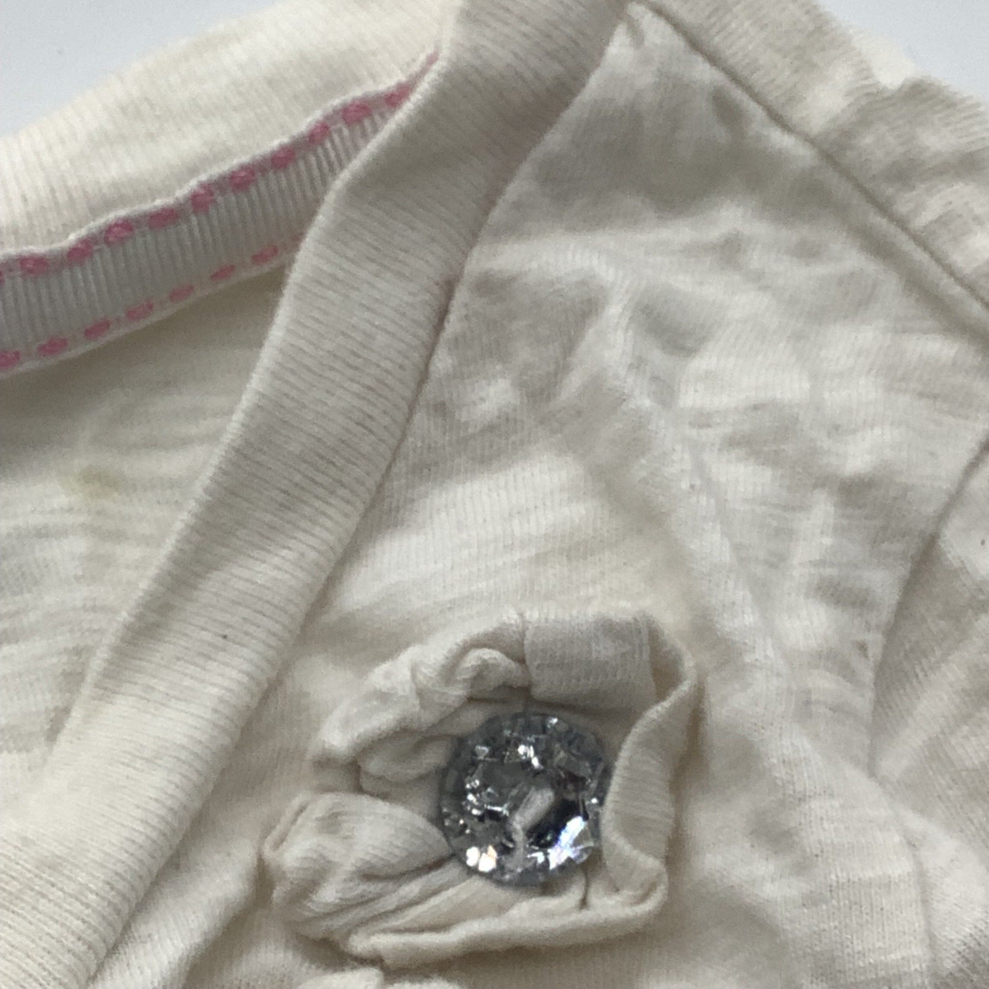 Basic Editions Girls White Shirt With Embellished Flowers Size M 7/8