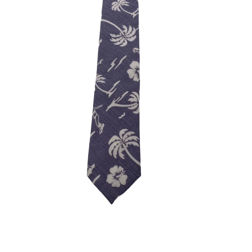 Skinny Tie Madness Mens Floral Skinny Necktie White Grey Cotton 58x2"