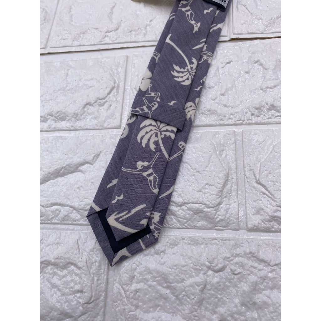 Skinny Tie Madness Mens Floral Skinny Necktie White Grey Cotton 58x2"