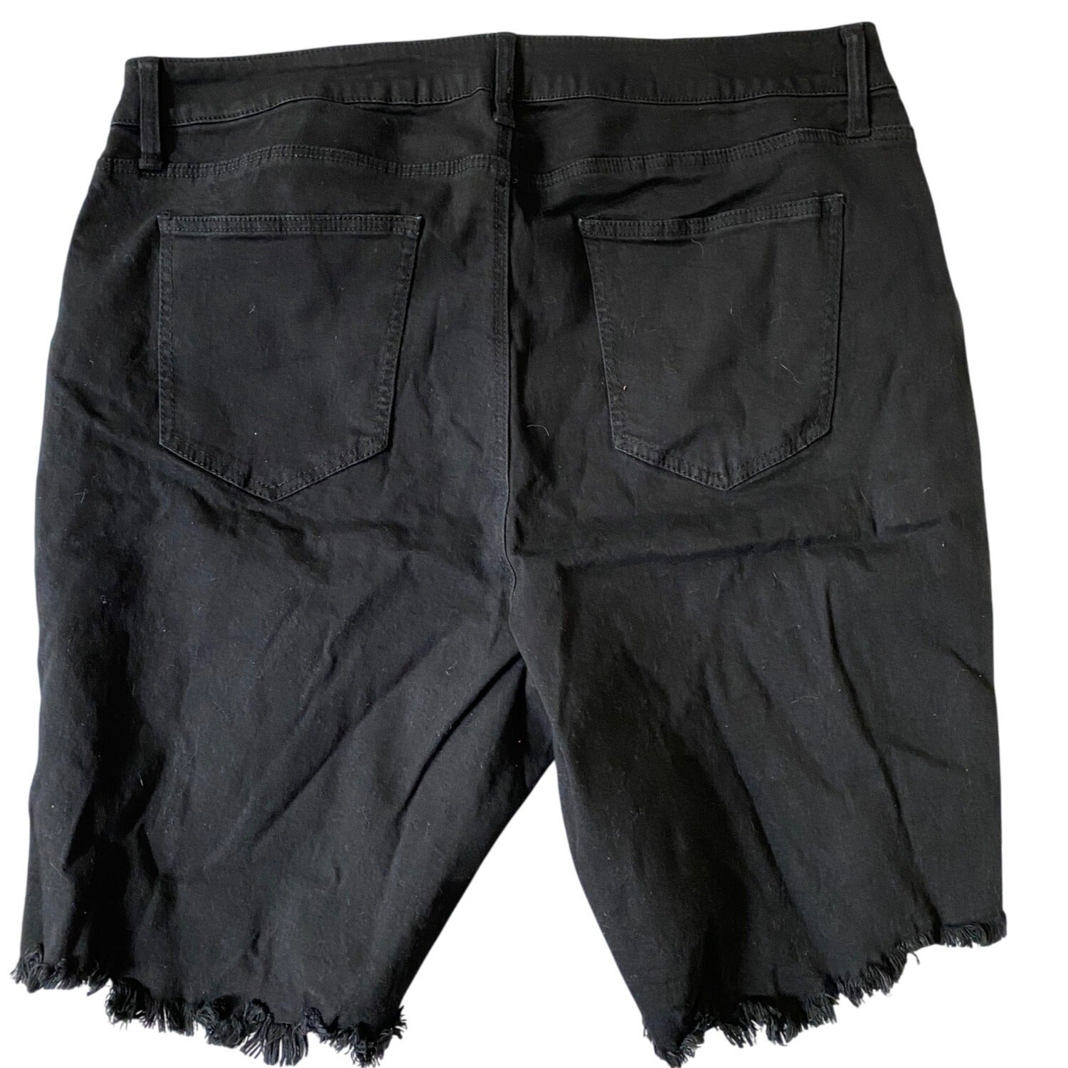 Refuge+ By Charlotte Russe Women’s Black Bermuda Distressed Shorts Size 22 Denim