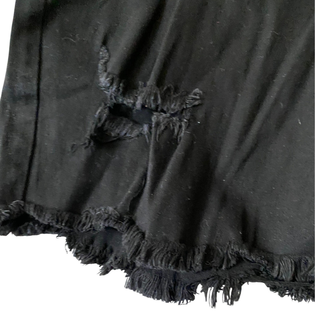 Refuge+ By Charlotte Russe Women’s Black Bermuda Distressed Shorts Size 22 Denim