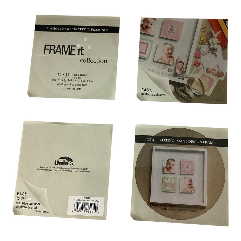 Frame It Collection 14" X 14" Floating Image Design Picture Frame White