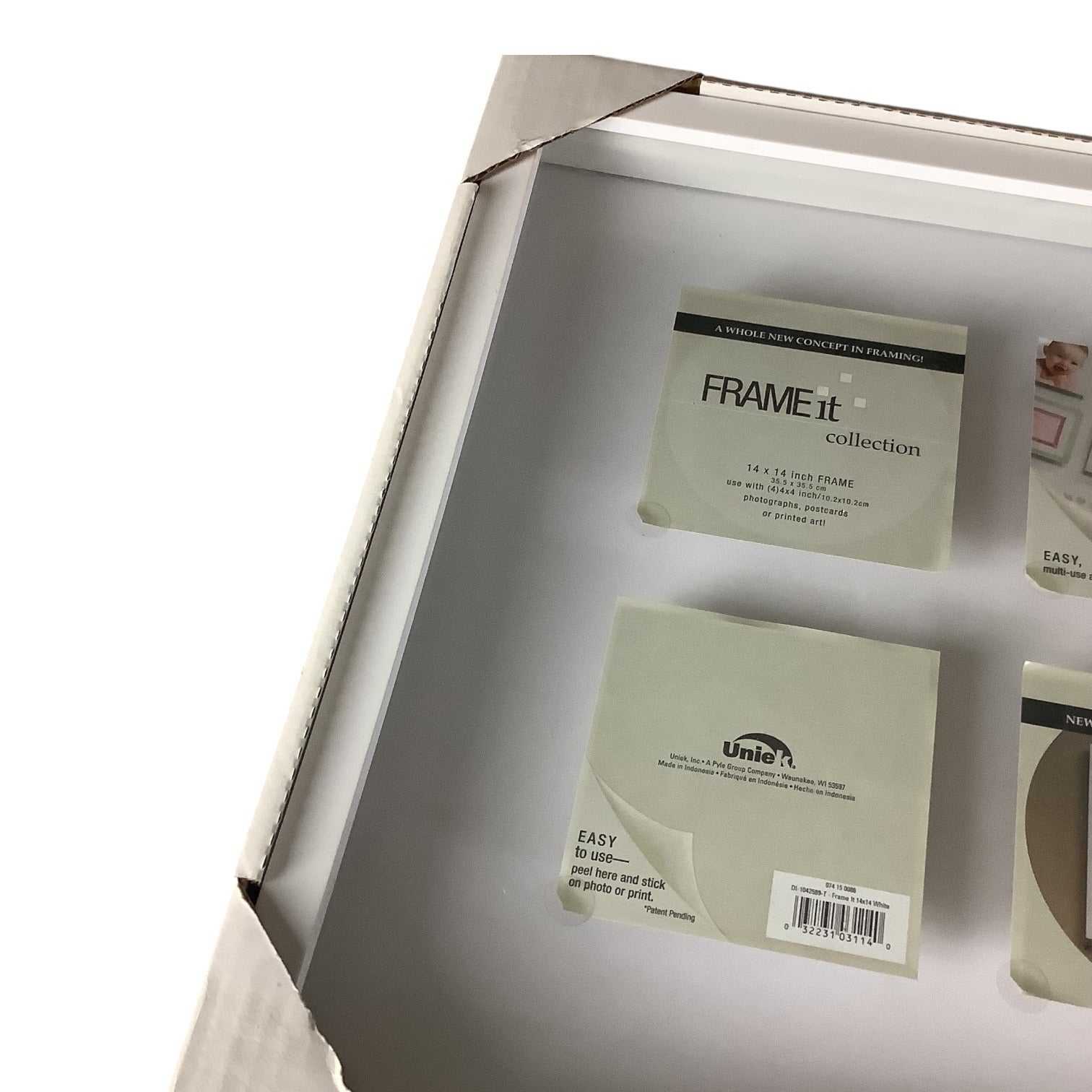 Frame It Collection 14" X 14" Floating Image Design Picture Frame White