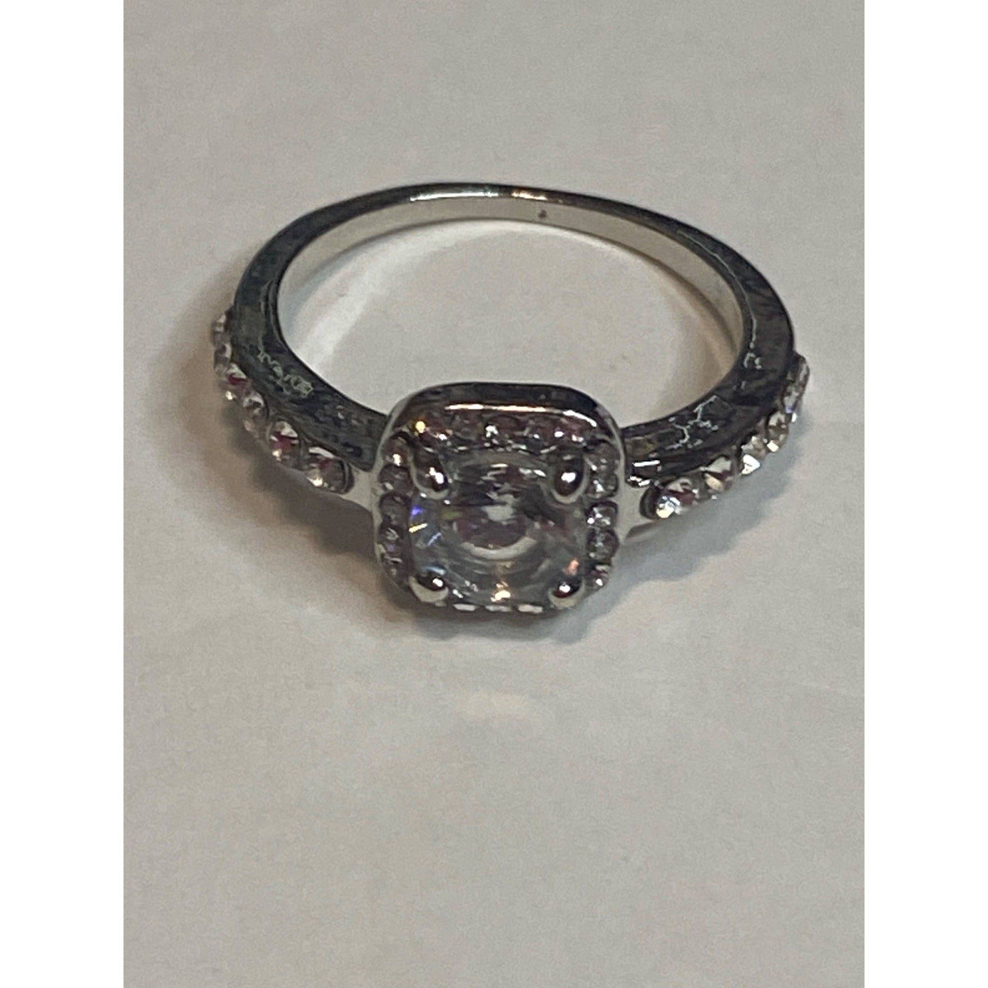 Halo Cushion Cut White Gold Diamond Engagement Ring Size 7 Engagement Bridal Band