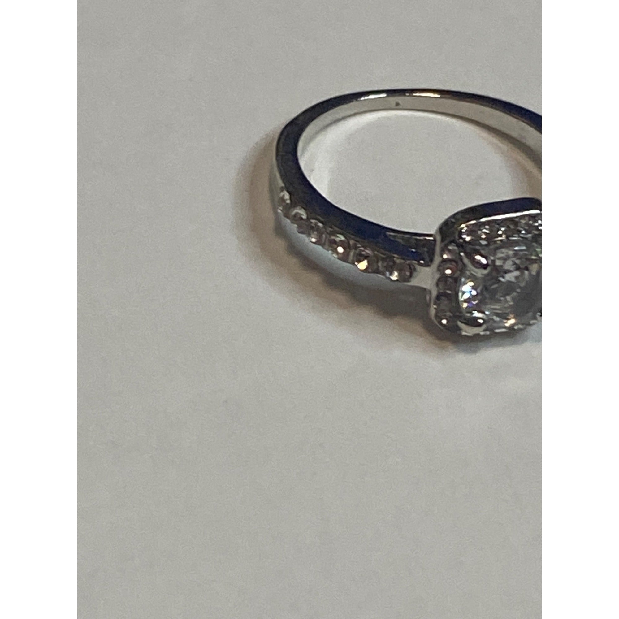 Halo Cushion Cut White Gold Diamond Engagement Ring Size 7 Engagement Bridal Band