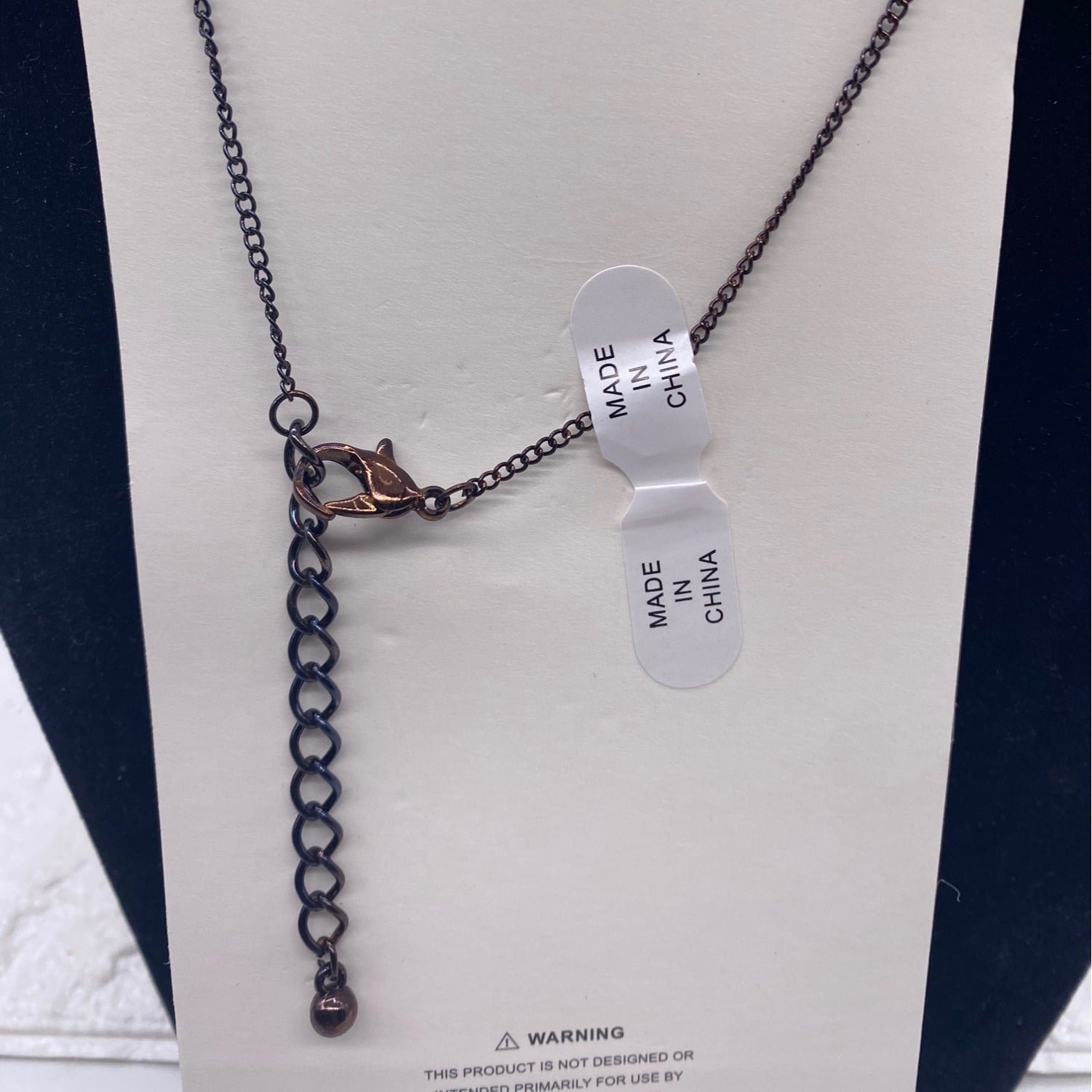 Fashion Leader Unisex Cross Pendant Necklace Copper & Black Adjustable Chain