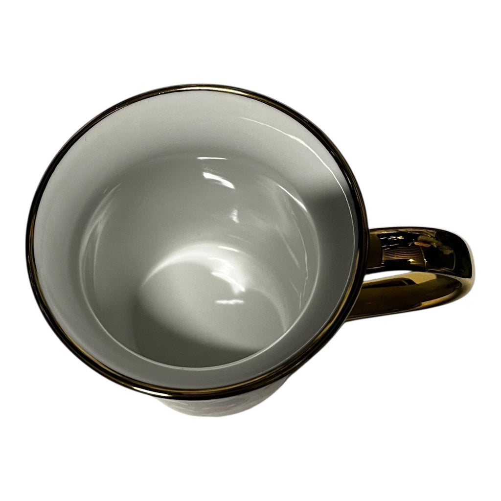 Disney Mickey Mouse "Happiness is a State of Mind" Gold trimmed Mug