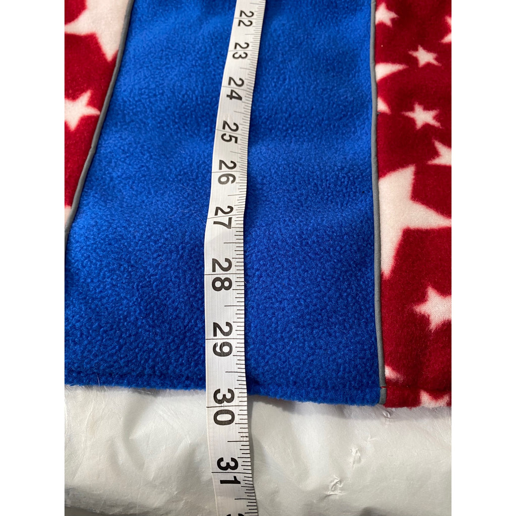 Reversible Dog Cold Weather Jacket 3XL Red & Blue Star Pattern Waterproof & Windproof Adjustable Reflective Vest