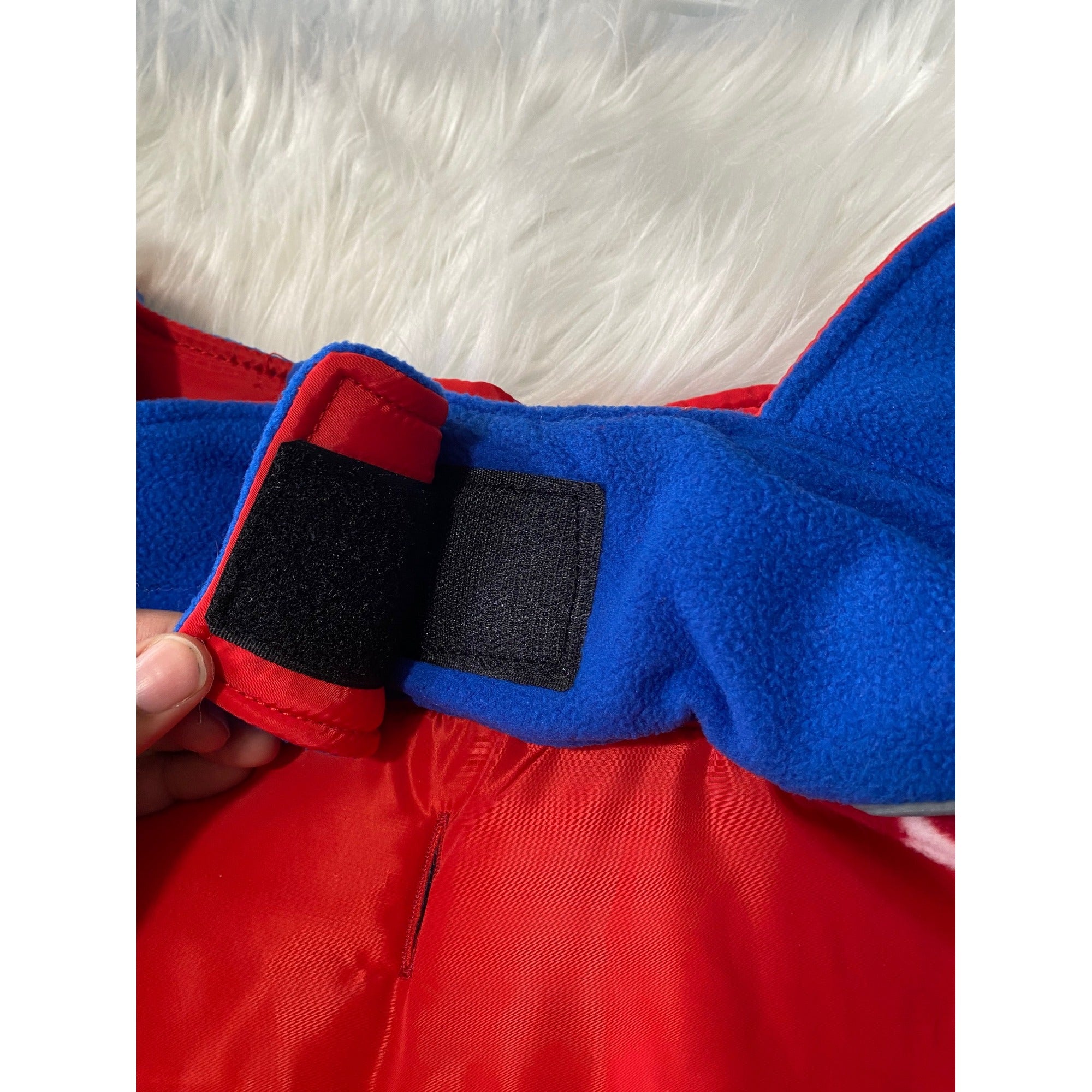 Reversible Dog Cold Weather Jacket 3XL Red & Blue Star Pattern Waterproof & Windproof Adjustable Reflective Vest