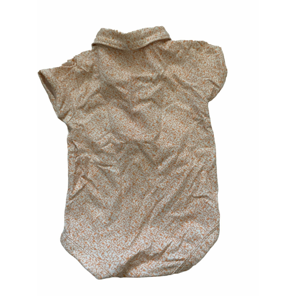 Kid Connection Baby Girl Bodysuit Size 12M Snap Close Floral Orange Smoothie