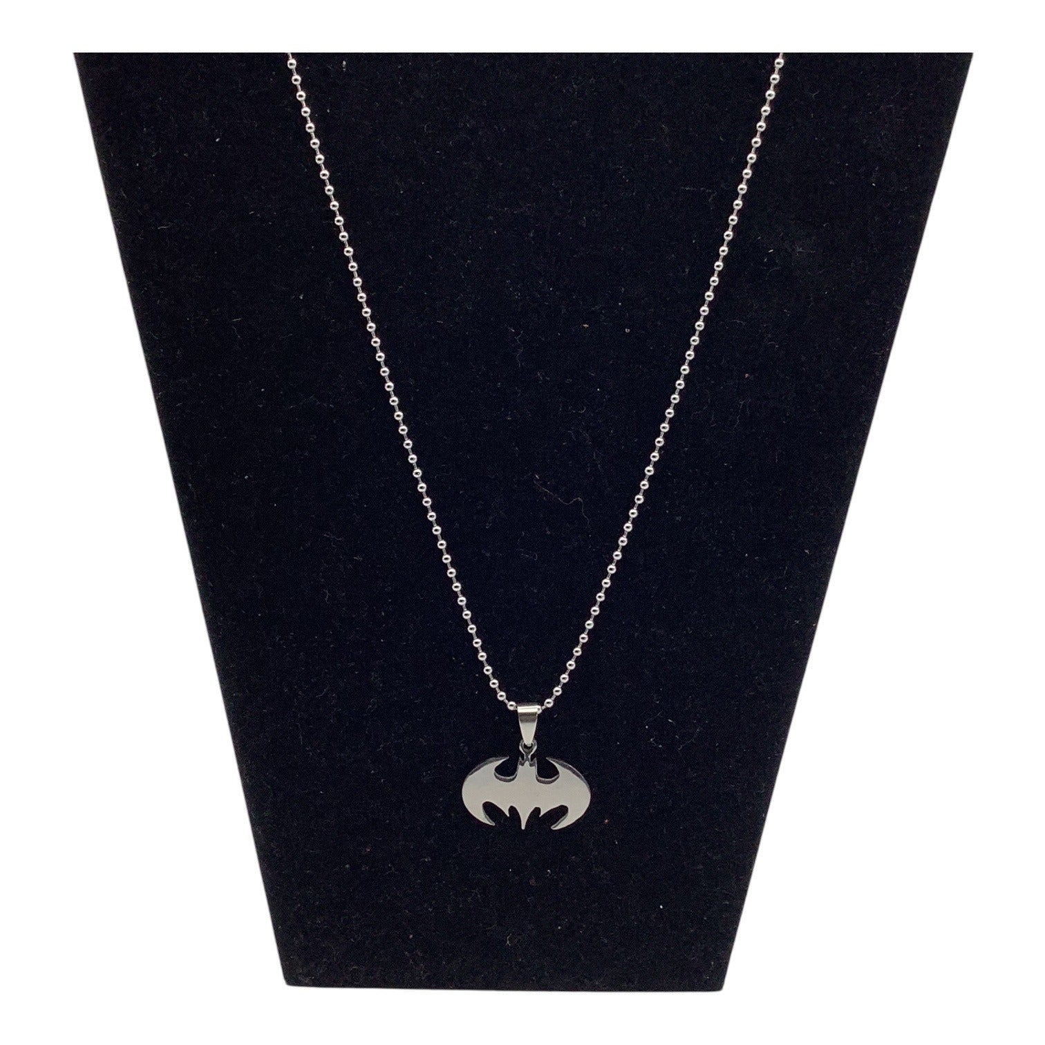 Batman Necklace Stainless Steel Comic Super Hero Pendant W/ Ball Chain For Men